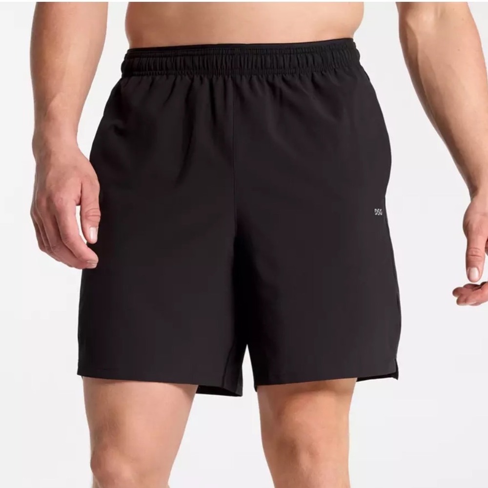 DSG Mens 7 Inch 2-in-1 Stride Shorts Black Athletic Fit DSG-S23-MJK-2RS7 S